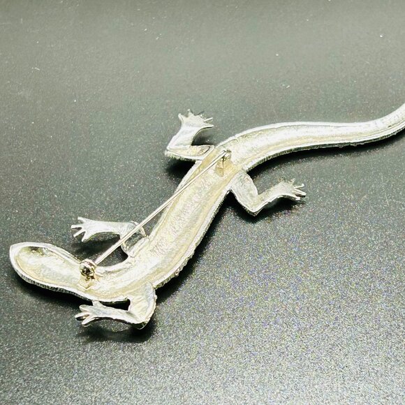 Vintage 80's Silver Lizard Brooch - Picture 3 of 3